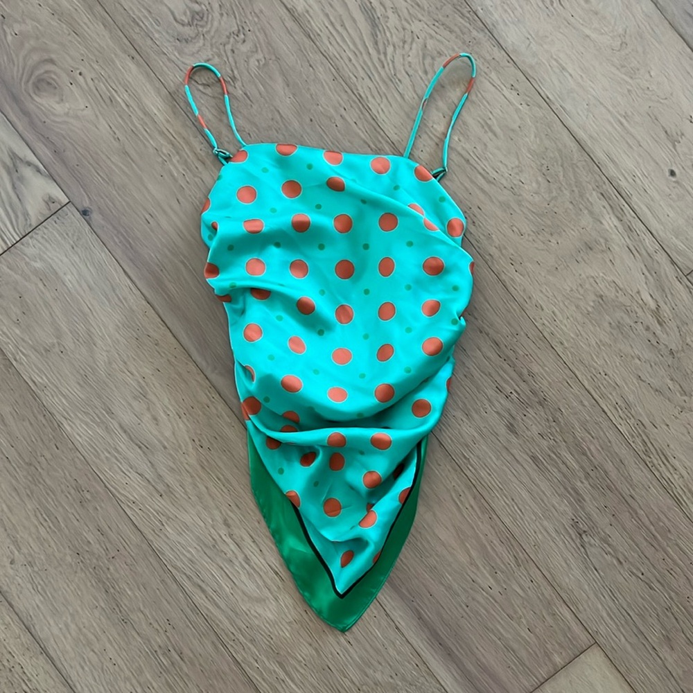 Green Polka Dot Women's Top
